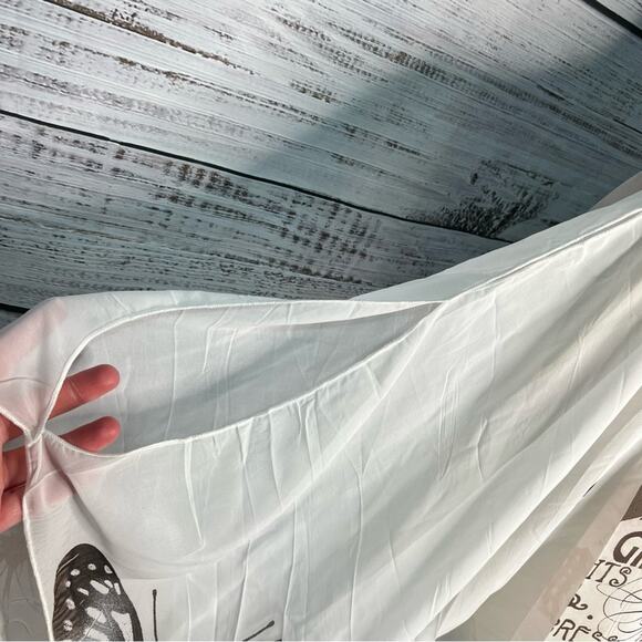 Y2K Forever 21 Cold Shoulder Open Sleeve Chiffon Crop Top Medium Artsy Collage - Picture 7 of 10